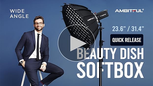 Amazon.com : AMBITFUL 23.6''/ 60cm Studio Silver Wide Angle Beauty
